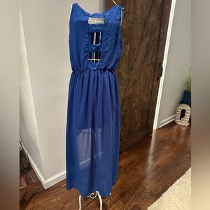 Cotton Candy LA Blue sleeve less high low dress